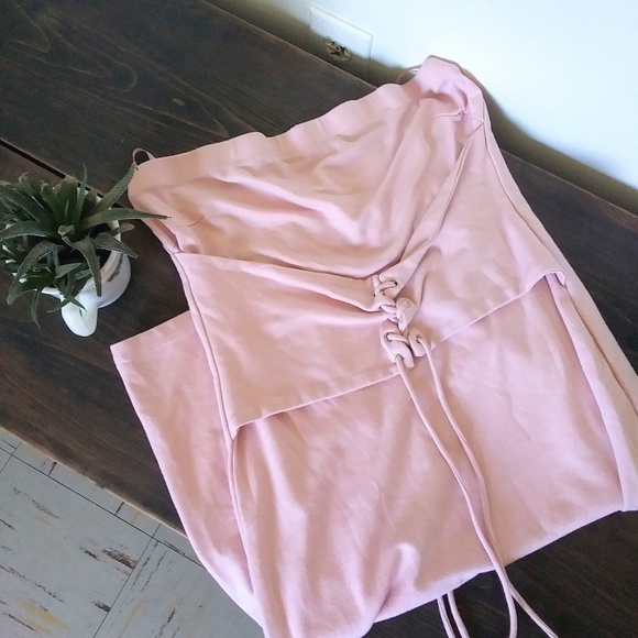 Dresses & Skirts - Soft pink micro dress with built-in corset